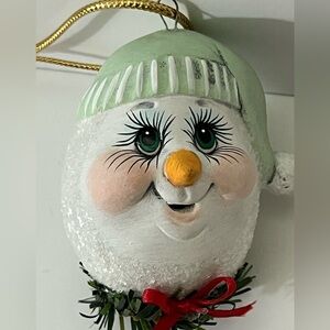 Vintage Festive Snowman Expressions Ornament